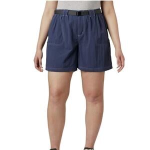 Columbia Women's Sandy River Cargo Short Blue Size 2X Belted 6-Inch Gorpcore